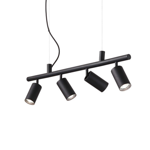 Ideal-Lux Dynamite SP4 4 Light Black Adjustable Tube Bar Pendant Light 