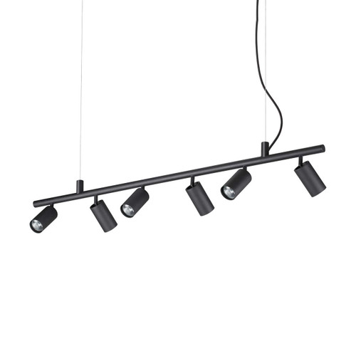 Ideal-Lux Dynamite SP6 6 Light Black Adjustable Tube Bar Pendant Light 