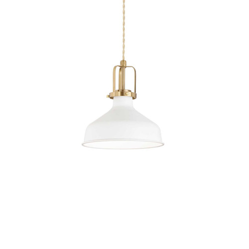 Ideal-Lux Eris-1 SP1 Satin Gold with White Shade Pendant Light 