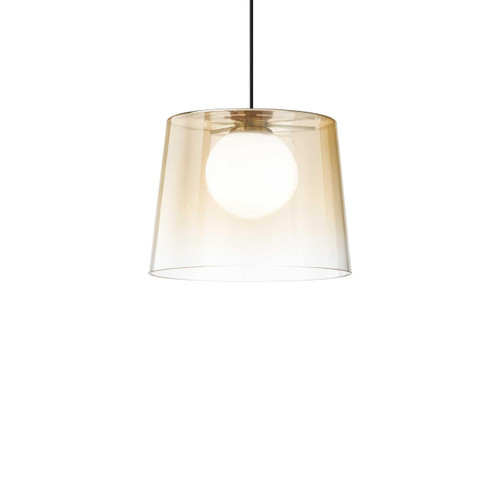 Ideal-Lux Fade SP1 Amber Glass Shade Pendant Light 