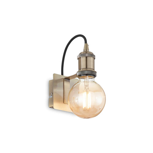 Ideal-Lux Frida AP1 Antique Brass with Black Cord Wall Light 