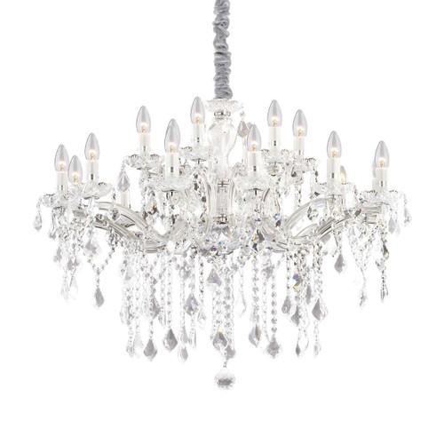 Ideal-Lux Florian SP18 18 Light Chrome with Crystal Chandelier 