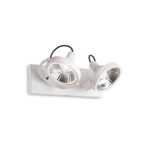 Ideal-Lux Glim PL2 2 Light White Adjustable Wall or Ceiling Spotlight 