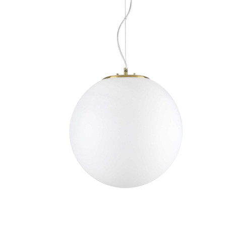 Ideal-Lux Grape SP1 Satin Brass with White Sphere 40cm Pendant Light 