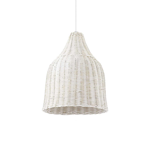 Ideal-Lux Haunt SP1 White Basket Shade Easy Fit Pendant Light 