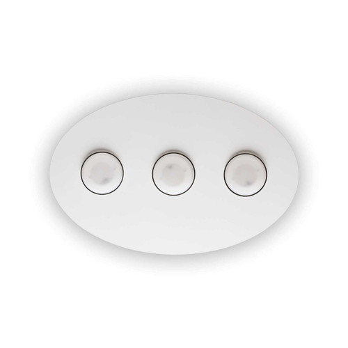 Ideal-Lux Logos PL3 3 Light White Oval LED Ceiling or Wall Light 