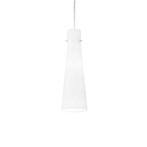 Ideal-Lux Kuky SP1 White with Frosted Glass Diffuser Pendant Light 