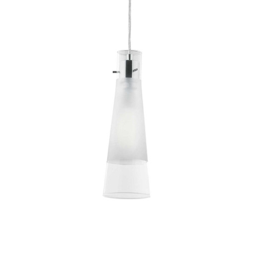 Ideal-Lux Kuky SP1 Transparent with Frosted Glass Diffuser Pendant Light 