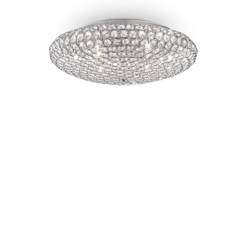 Ideal-Lux King PL9 9 Light Chrome with Crystal Ceiling or Wall Light 