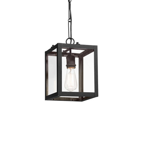 Ideal-Lux Igor SP1 Black with Clear Glass Pendant Light 