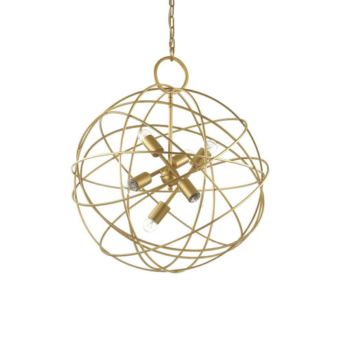 Ideal-Lux Konse SP6 6 Light Satin Dark Gold Pendant Light 