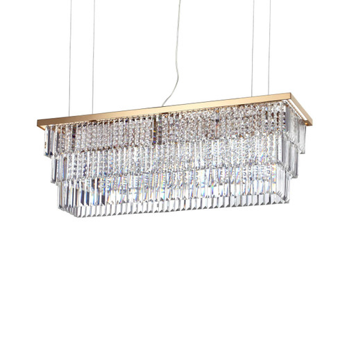 Ideal-Lux Martinez SP8 8 Light Gold with Crystal Pendant Light 