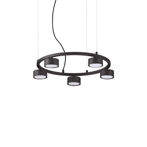 Ideal-Lux Minor Round SP5 5 Light Black LED Pendant Light 