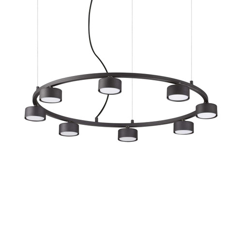 Ideal-Lux Minor Round SP8 8 Light Black LED Pendant Light 