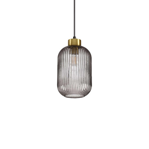 Ideal-Lux Mint SP1 Brass with Smoke Glass Diffuser 14cm Pendant Light 