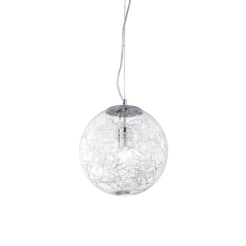 Ideal-Lux Mapa Max SP1 Chrome with Sphere Glass 30cm Pendant Light 