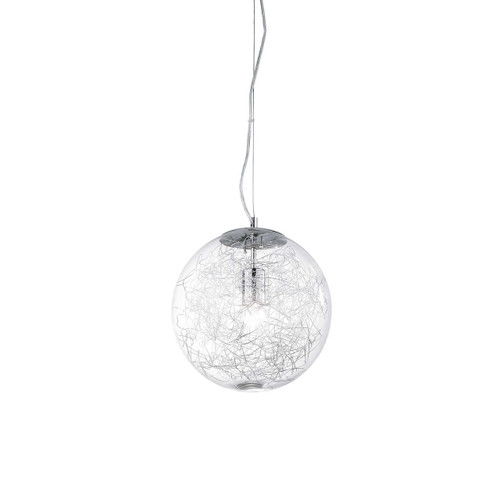 Ideal-Lux Mapa Max SP1 Chrome with Sphere Glass 40cm Pendant Light 