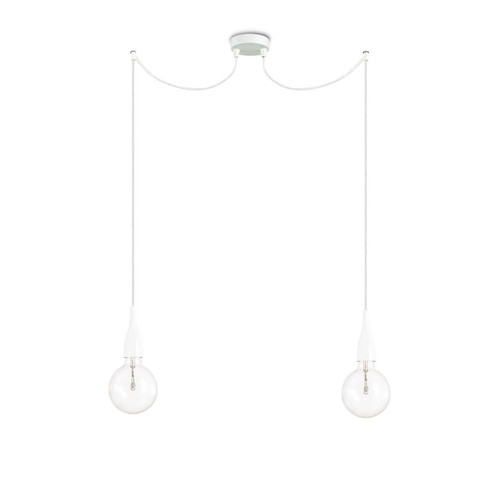 Ideal-Lux Minimal SP2 2 Light White Cluster Pendant Light 