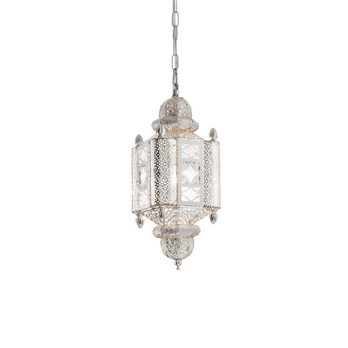 Ideal-Lux Nawa2 SP1 Silver with Crystal Ornament Pendant Light 