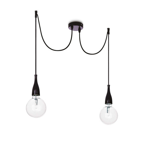 Ideal-Lux Minimal SP2 2 Light Black Cluster Pendant Light 