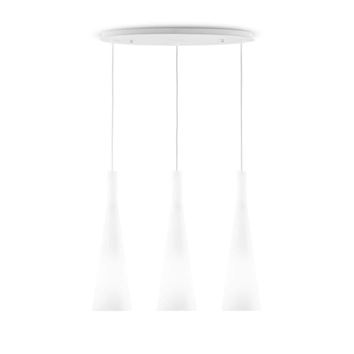 Ideal-Lux Milk SP3 3 Light White Bar Pendant Light 