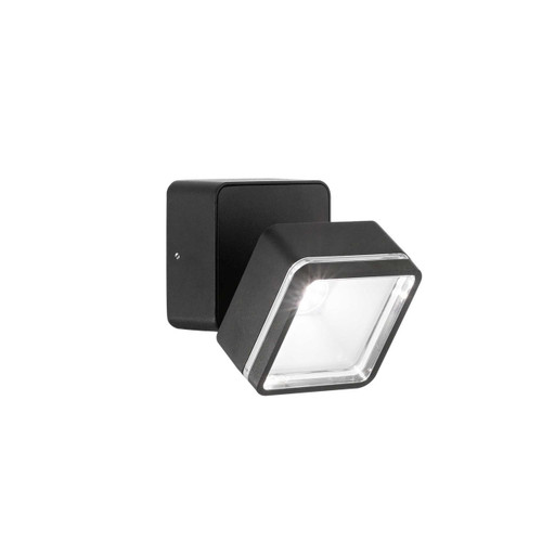 Ideal-Lux Omega AP Black Square Adjustable 4000K IP54 LED Wall Light 