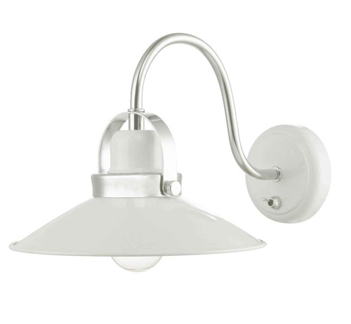 Liden White and Polished Chrome Metal Wall Light