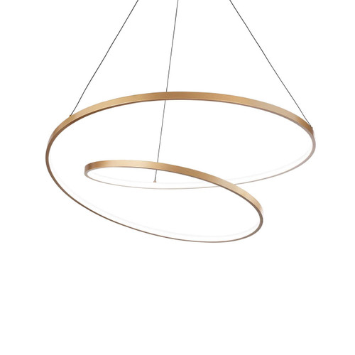 Ideal-Lux Oz SP Brushed Brass Spiral 80cm LED Pendant Light 