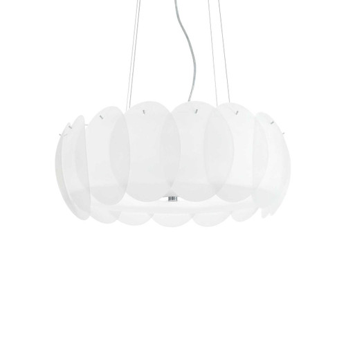 Ideal-Lux Ovalino SP8 8 Light White Pendant Light 