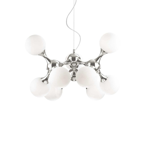 Ideal-Lux Nodi SP9 9 Light White with Rotating Sphere Pendant Light 