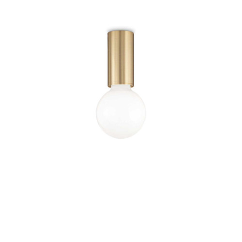 Ideal-Lux Petit PL1 Satin Brass with White Diffuser Flush Ceiling Light 