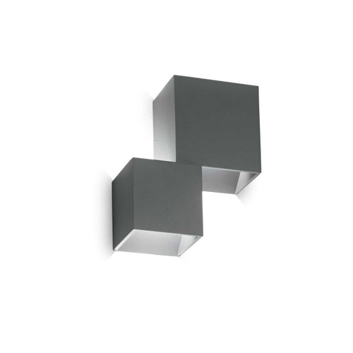 Ideal-Lux Rubik AP2 2 Light Anthracite Cube Up and Down 4000K LED Wall Light 
