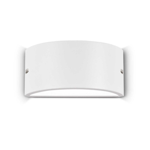 Ideal-Lux Rex-2 AP1 White with White Opal Diffuser IP44 Wall Light 