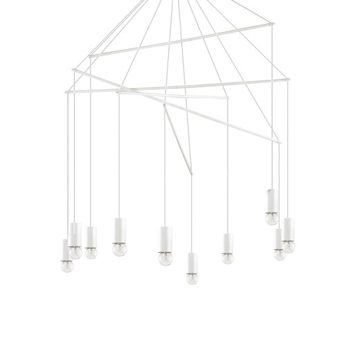 Ideal-Lux Pop SP10 10 Light White Cluster Pendant Light 