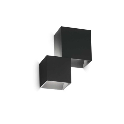 Ideal-Lux Rubik AP2 2 Light Black Cube Up and Down 4000K LED Wall Light 