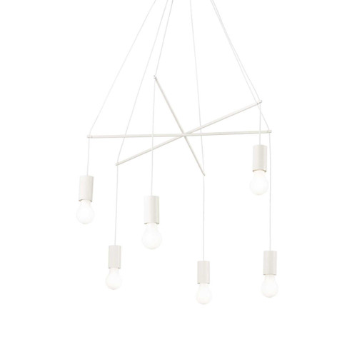 Ideal-Lux Pop SP6 6 Light White Cluster Pendant Light 