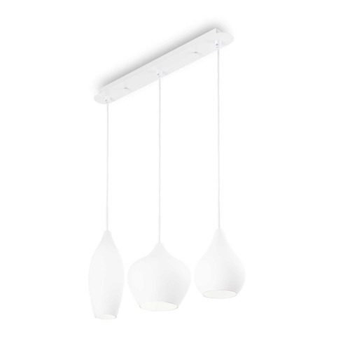 Ideal-Lux Soft SP3 3 Light White with Opal Diffuser Bar Pendant Light 