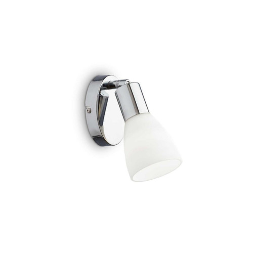 Ideal-Lux Snake AP1 Chrome with White Adjustable Diffuser Wall Spotlight 