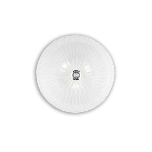 Ideal-Lux Shell PL3 3 Light Transparent Glass Diffuser Flush Ceiling Light 