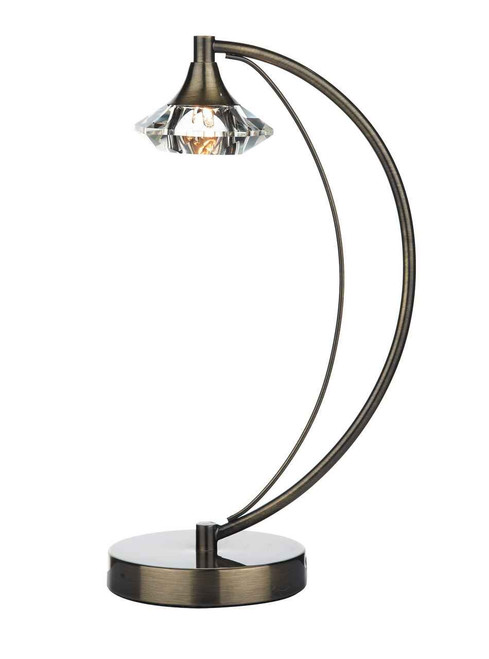 Luther 1 Light Antique Brass Crystal Table Lamp