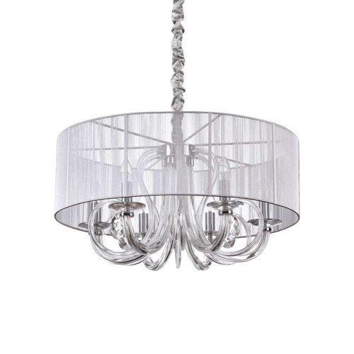 Ideal-Lux Swan SP6 6 Light Chrome with Silver Shaded Pendant Light 