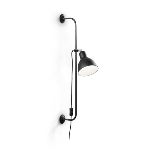 Ideal-Lux Shower AP1 Black with Adjustable Diffuser Wall Light 