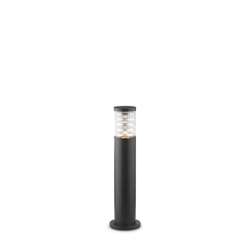 Ideal-Lux Tronco PT1 Black with Glass Diffuser 60cm IP44 Bollard 