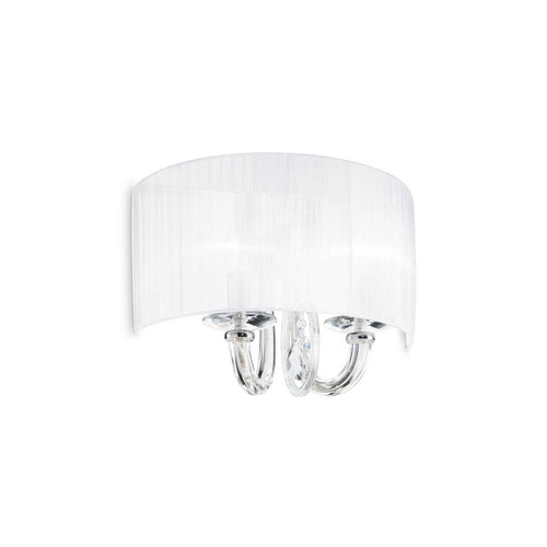 Ideal-Lux Swan AP2 2 Light Chrome with White Diffuser Wall Light 