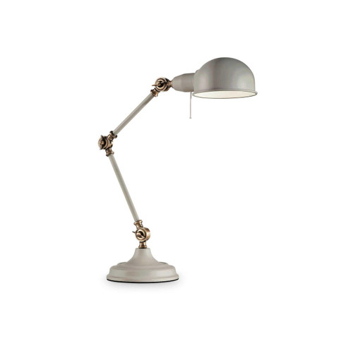 Ideal-Lux Truman TL1 Grey with Antique Brass Adjustable Table Lamp 