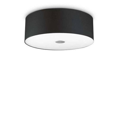 Ideal-Lux Woody PL5 5 Light Black Shaded Flush Ceiling Light 