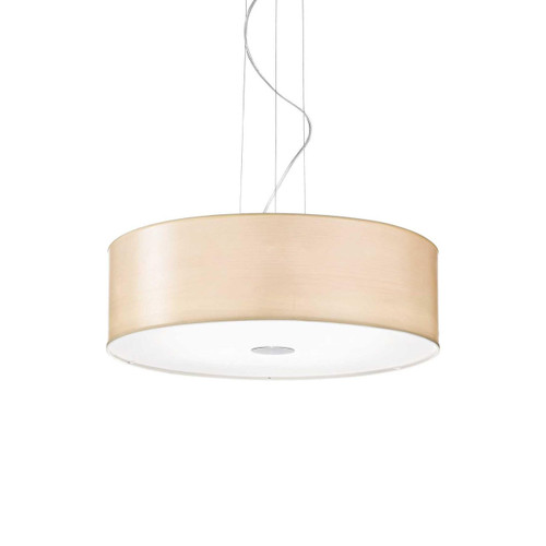 Ideal-Lux Woody SP5 5 Light Wooden Shaded Pendant Light 