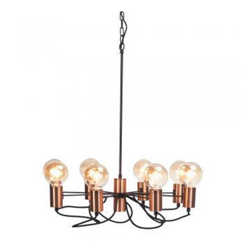 Oaks Lighting Tala Black with Copper Pendant Light 