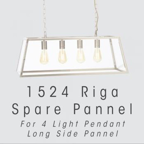 Oaks Lighting Riga 4 Light Bar Pendant Long Side Glass Only 