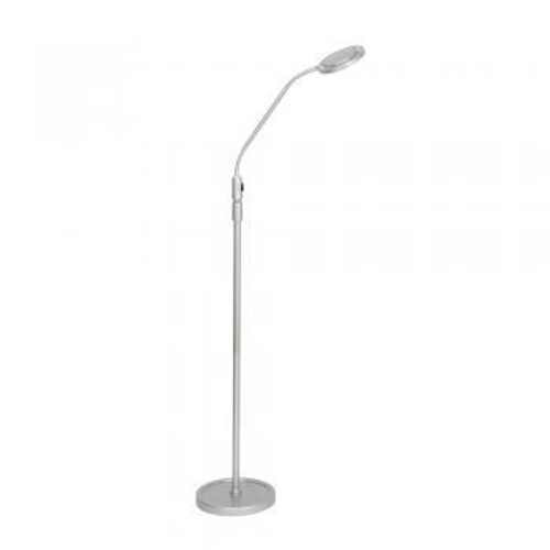 Oaks Lighting Surenta Silver Grey Adjustable LED Floor Lamp 